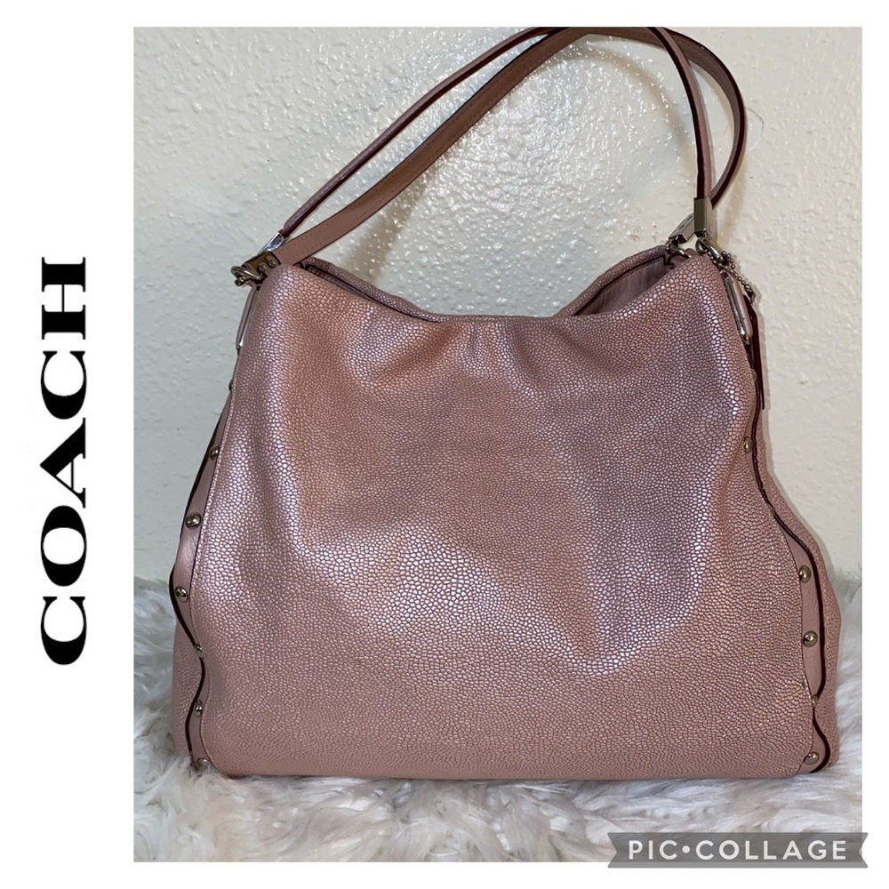 Authentic rare coach hallie pebble genuine leather shoulder bag